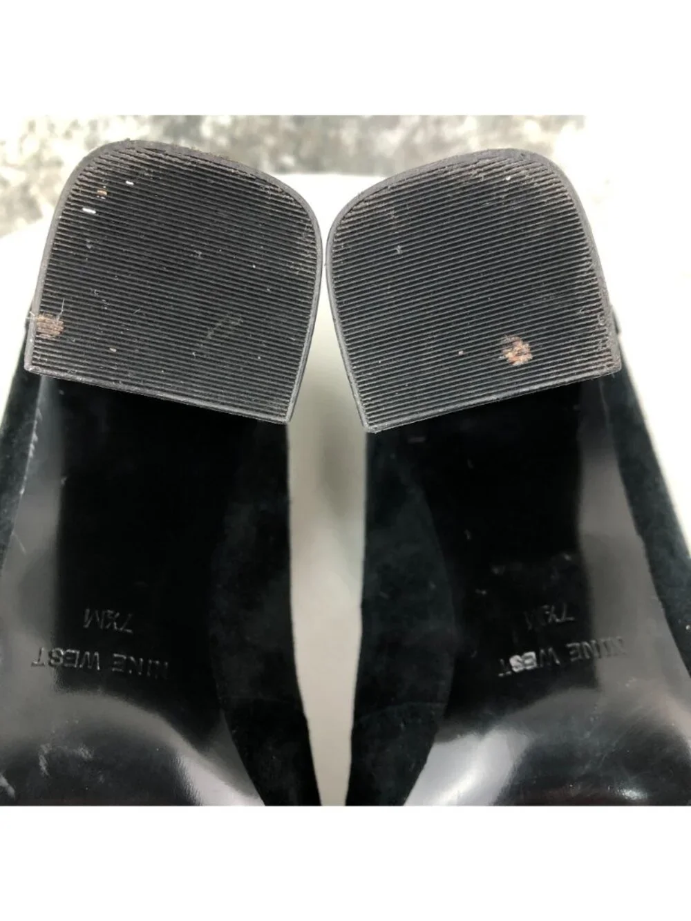 Nine West Women's Size 7.5M Socialite Black Suede High Heel Ankle Strap Pumps